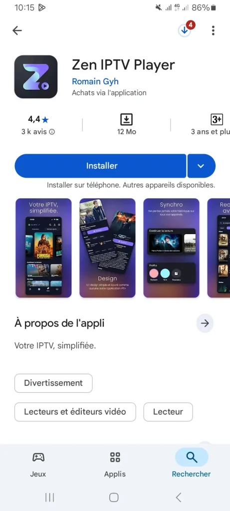 Zen IPTV Player telecharge