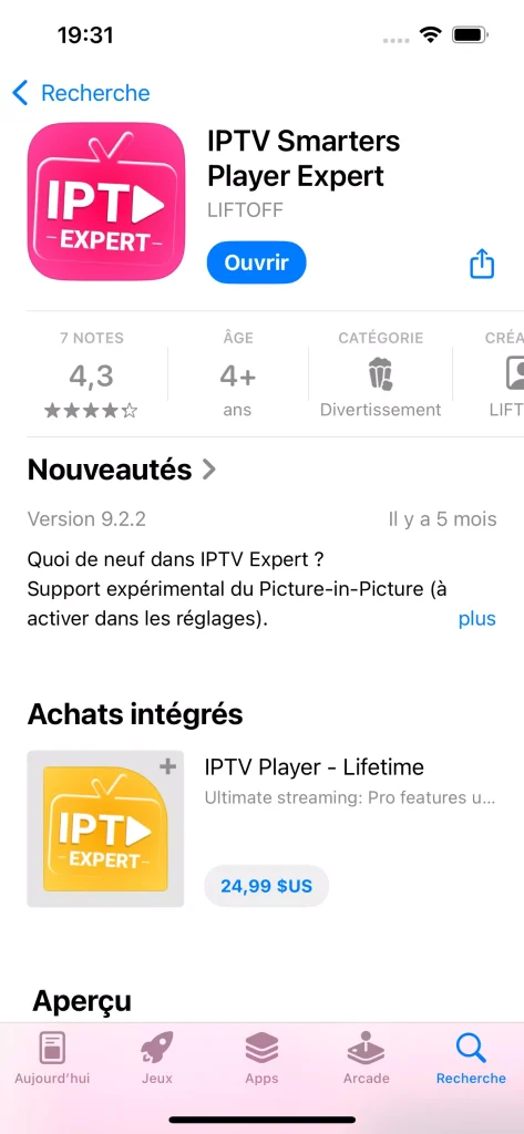 installer l'application pour utiliser l'abonnement iptv